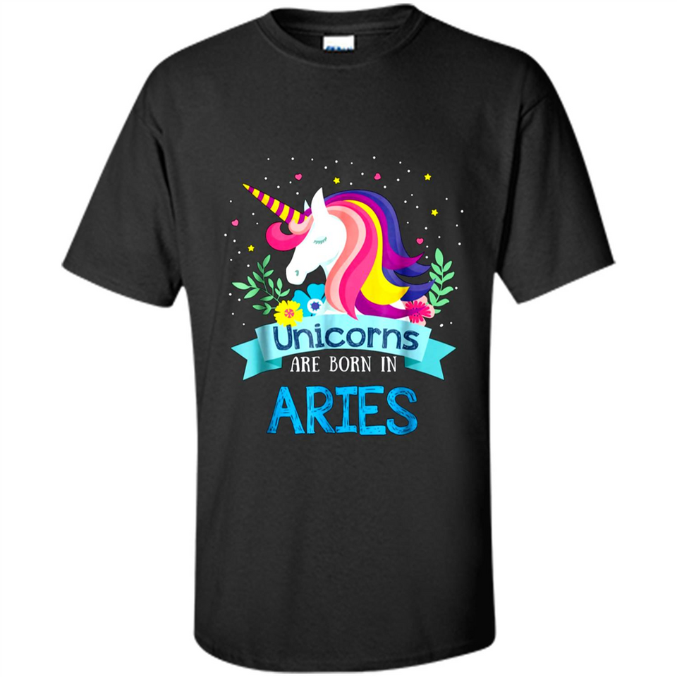 Unicorns are born in Aries Birthday Rainbow Gift Custom Ultra Cotton