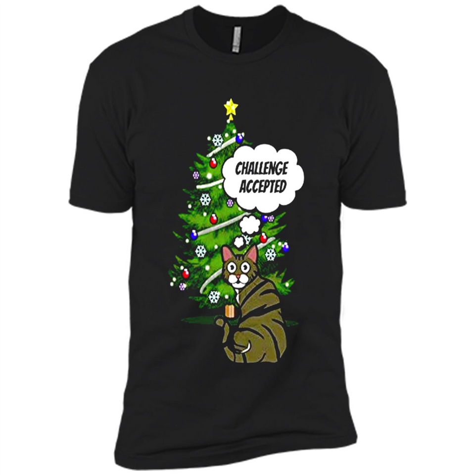 Christmas Tree Cat Long Sleeve Christmas Shirt for Cat Lover - Premium Short Sleeve T-Shirt