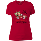 Snoopy This Is My Hallmark Christmas Movies Watching T-Shirt - Ladies' Boyfriend T-Shirt