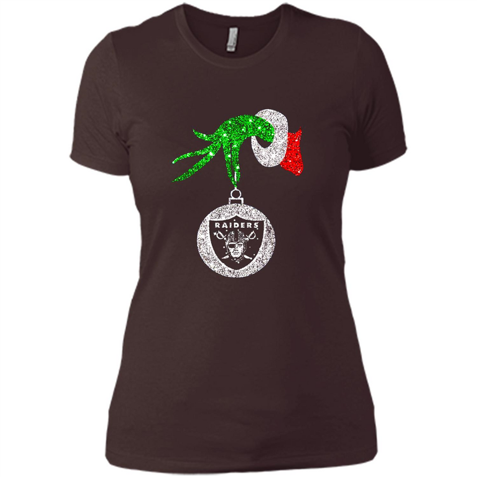 Amazing tee Oakland Raiders Glitter Grinch Monogram Ornament Christmas Gift - Ladies' Boyfriend T-Shirt