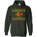 Merry Thankmas Ugly Xmas Thanksgiving Turkey Sweatshirt - Hoodie