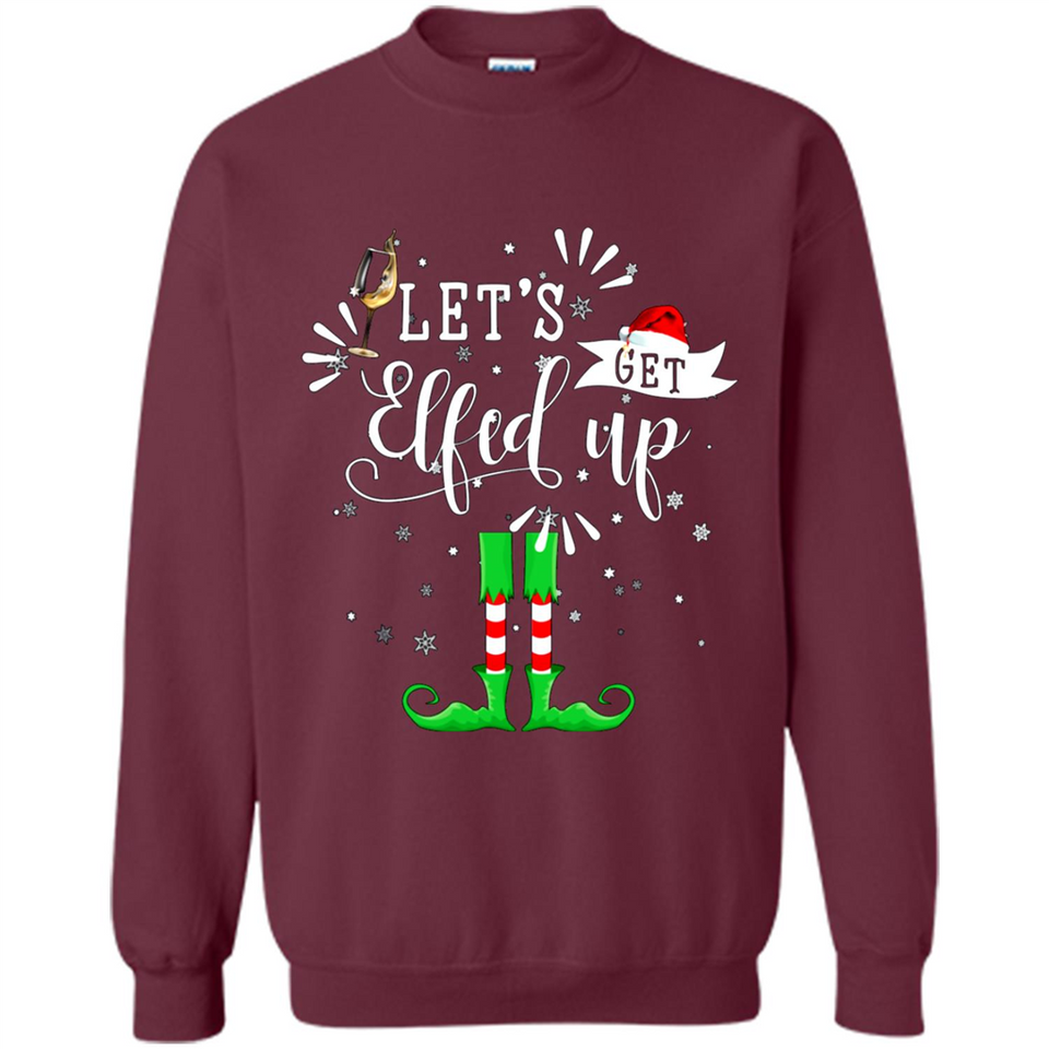 Let's Get Elfed Up Funny Drinking Wine Christmas Elf PINGPONG