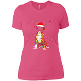 Christmas Lights Boxer Dog Funny Xmas Sweatshirt - Ladies' Boyfriend T-Shirt
