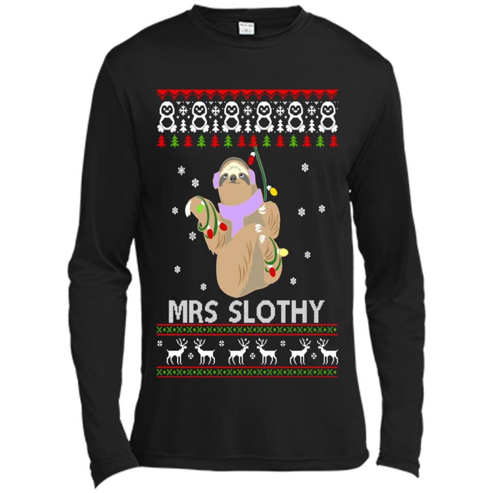 Mrs Slothy Christmas - Canvas Long Sleeve T-Shirt