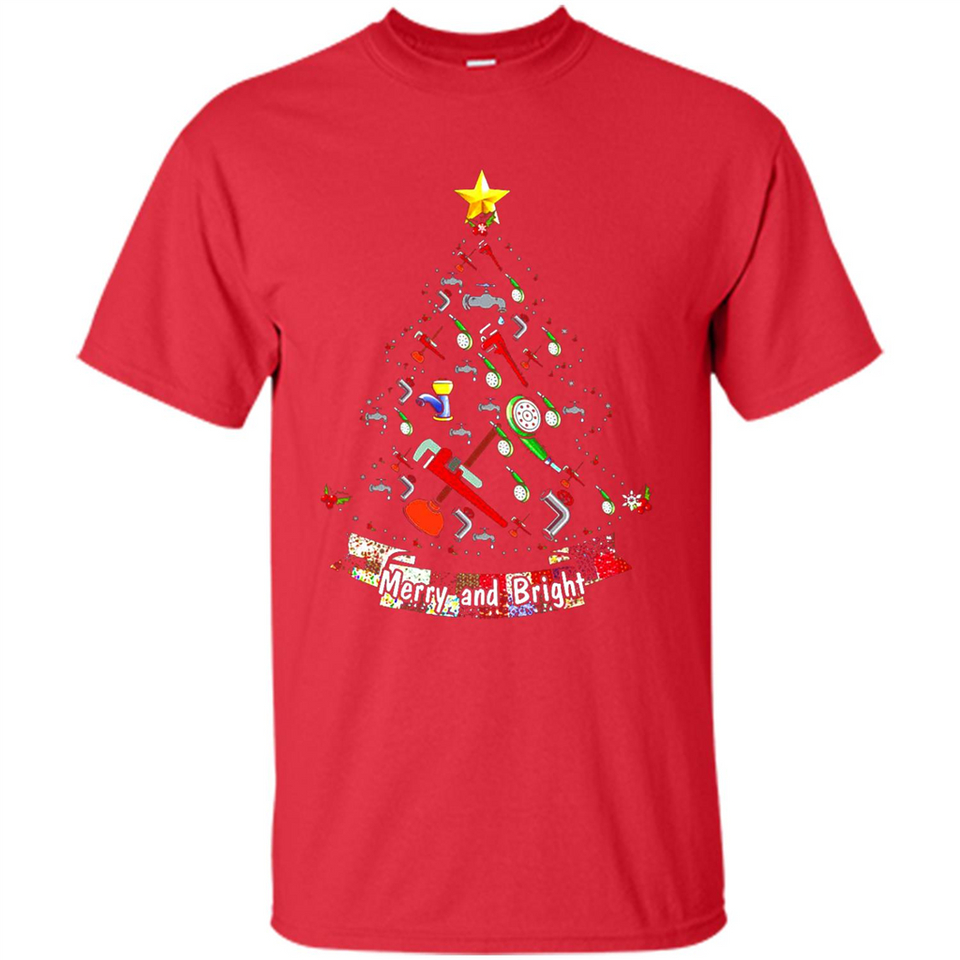 Merry And Bright Plumber Christmas Tree Shirt PINGPONG - Shirt