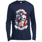 Christmas Shirt, Santa Nice Or Naughty Xmas - Canvas Long Sleeve T-Shirt