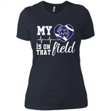 Notre Dame Fighting Irish Football My Heart is on that Field - Ladies' Boyfriend T-Shirt