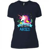 Unicorns are born in Aries Birthday Rainbow Gift Custom Ultra Cotton