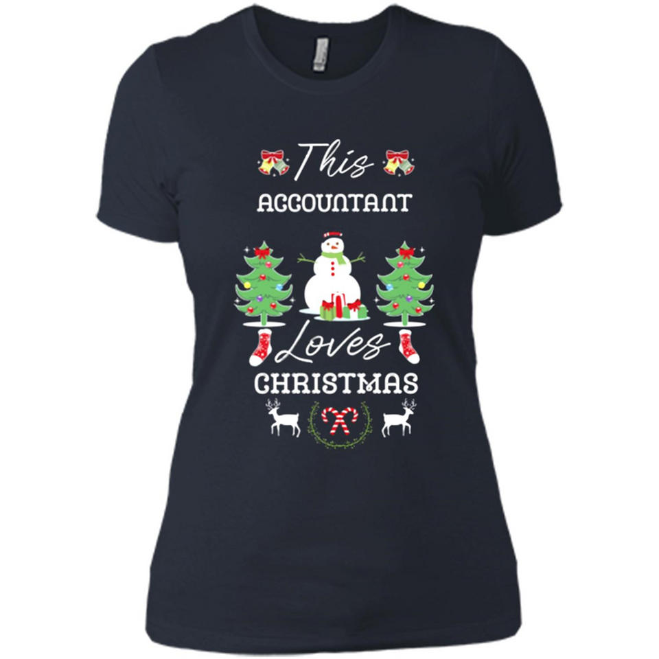 This Accountant Loves Christmas Tree Shirt with Snowman