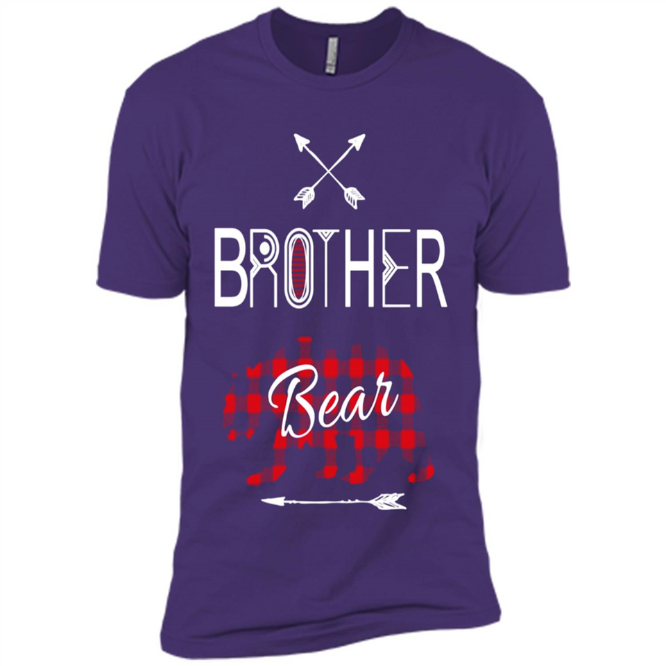 Brother Shirt Buffalo Plaid Family Camping Bear Tee - Premium Short Sleeve T-Shirt