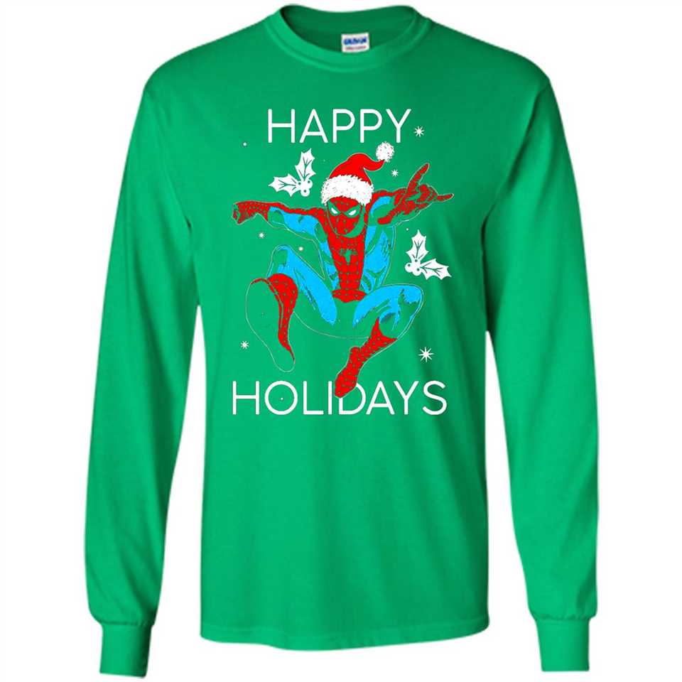 Marvel Spider Man Happy Holidays Santa Christmas Mug PINGPONG - Long Sleeve T-Shirt