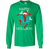 Marvel Spider Man Happy Holidays Santa Christmas Mug PINGPONG - Long Sleeve T-Shirt