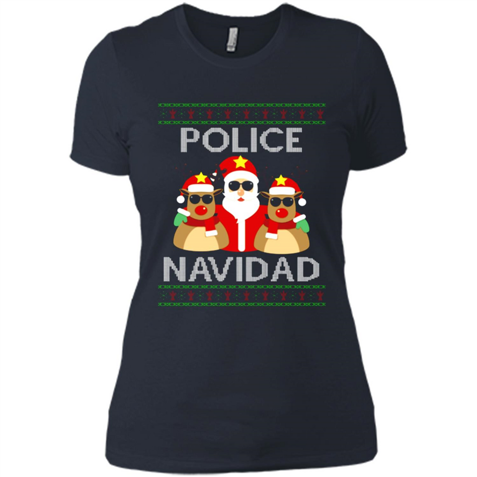 FUNNY POLICE NAVIDAD T-SHIRT Santa Christmas Party - Ladies' Boyfriend T-Shirt