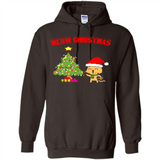 Meow merry christmas- cat and pine merry christmas - Hoodie