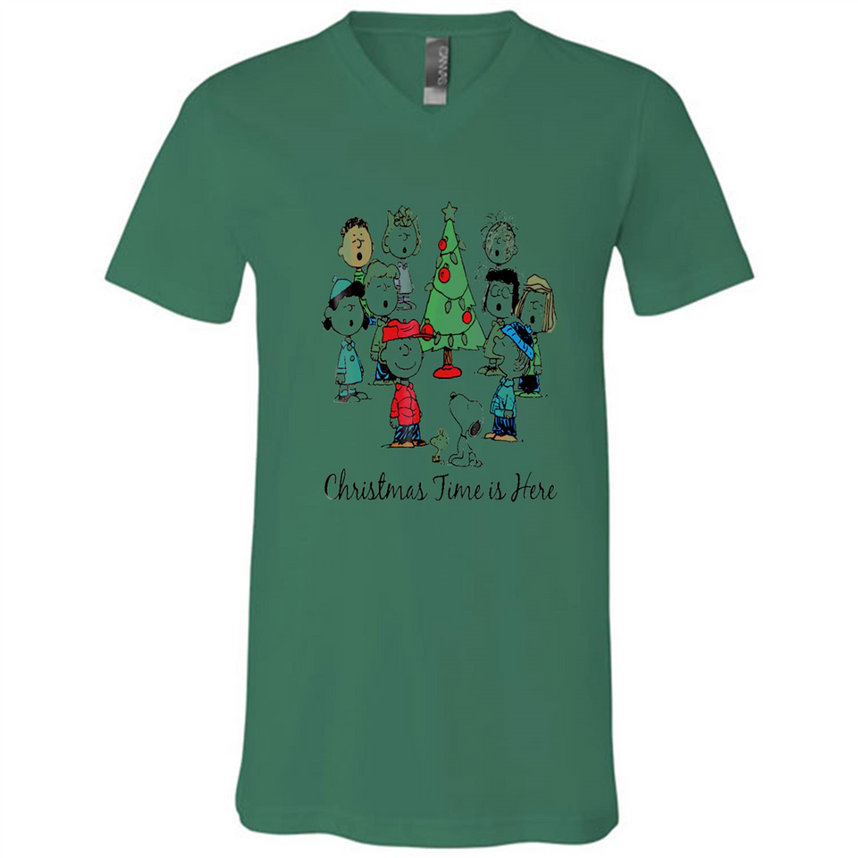 Snoopy Christmas Time Is Here Sporty T-Shirt - Canvas Unisex V-Neck