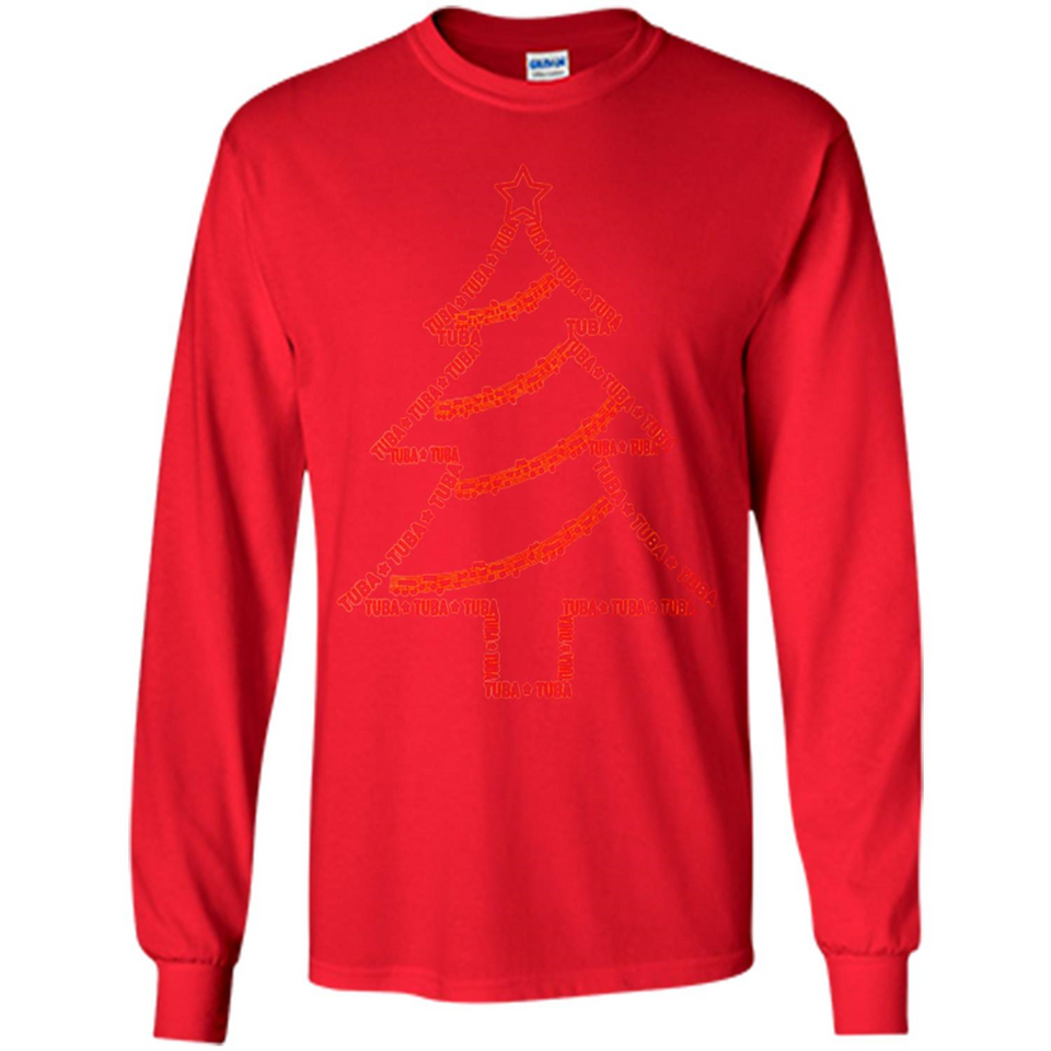 Tuba Text Christmas Tree Musical Instrument Holiday Shirt