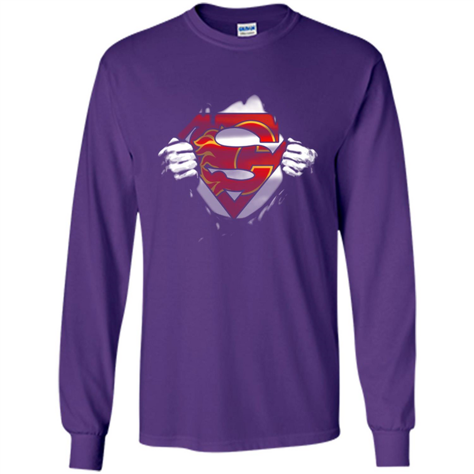 Calgary Flames And Superman Fans - Long Sleeve T-Shirt
