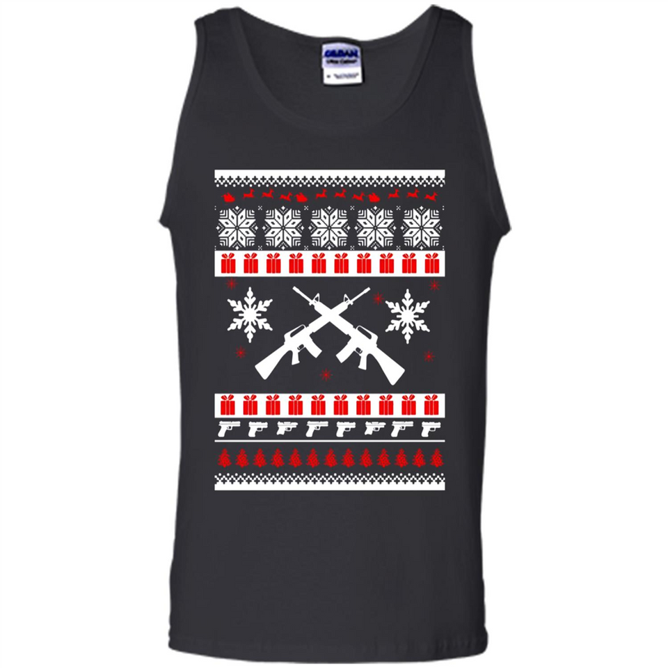 Rifle I Want Rifle Guns For Christmas ugly - Tank Top