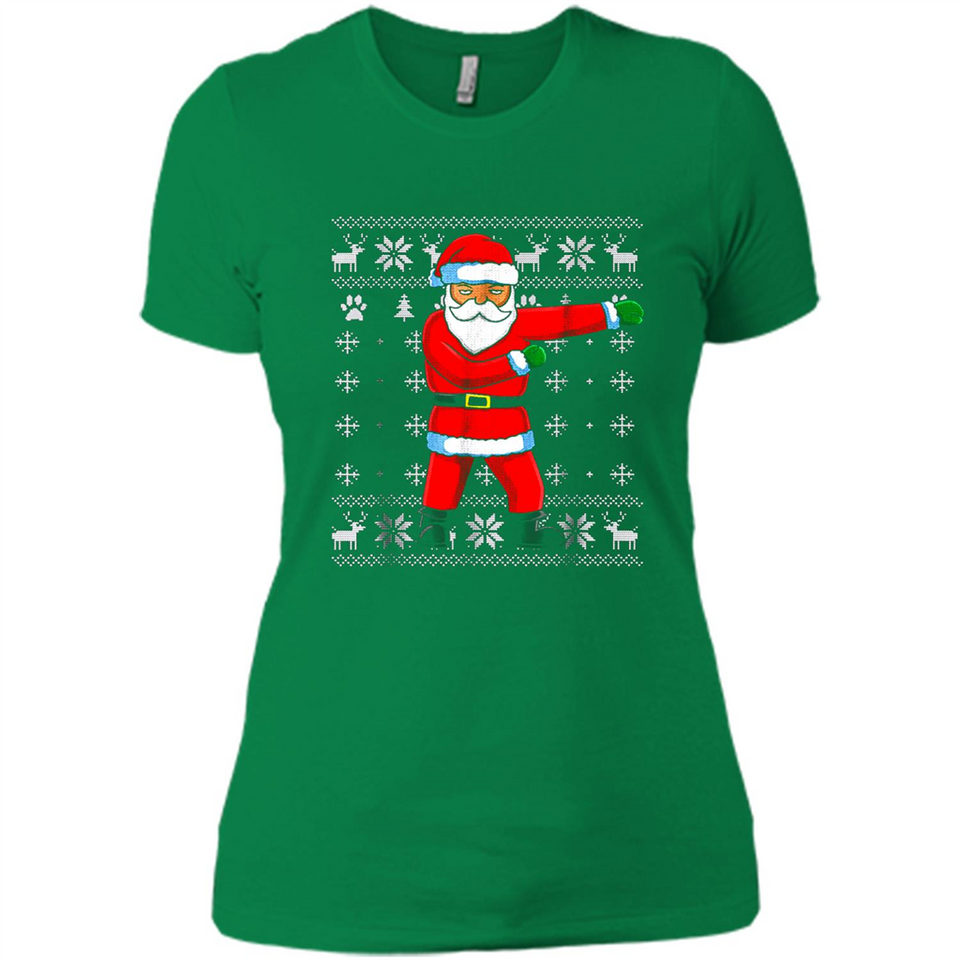 Flossing Santa Christmas Ugly Sweater Style Pajama Xmas Gift - Ladies' Boyfriend T-Shirt