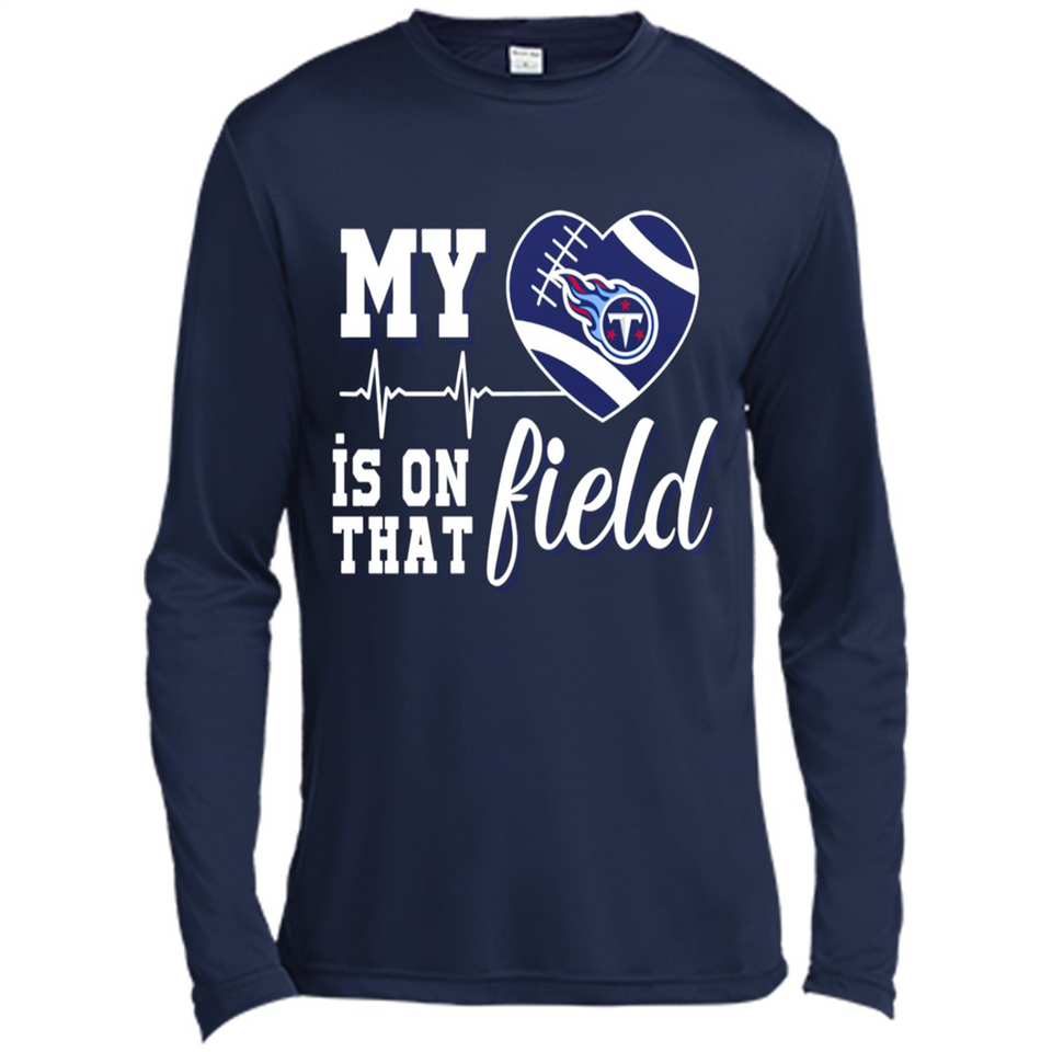 Tennessee Titans Football My Heart is on that Field - Canvas Long Sleeve T-Shirt