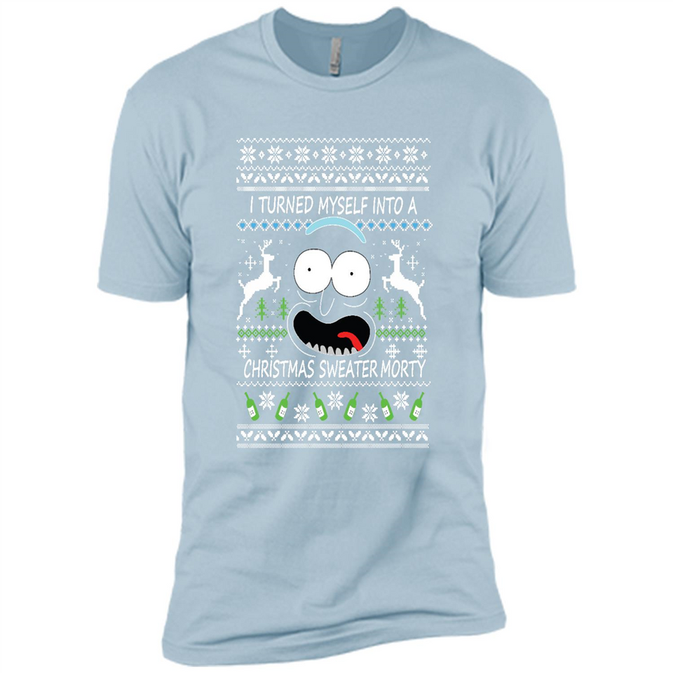 RICK AND MORTY-I TURNED MYSELF INTO A CHRISTMAS SWEATER MORTY UGLY XMAS SWEATER