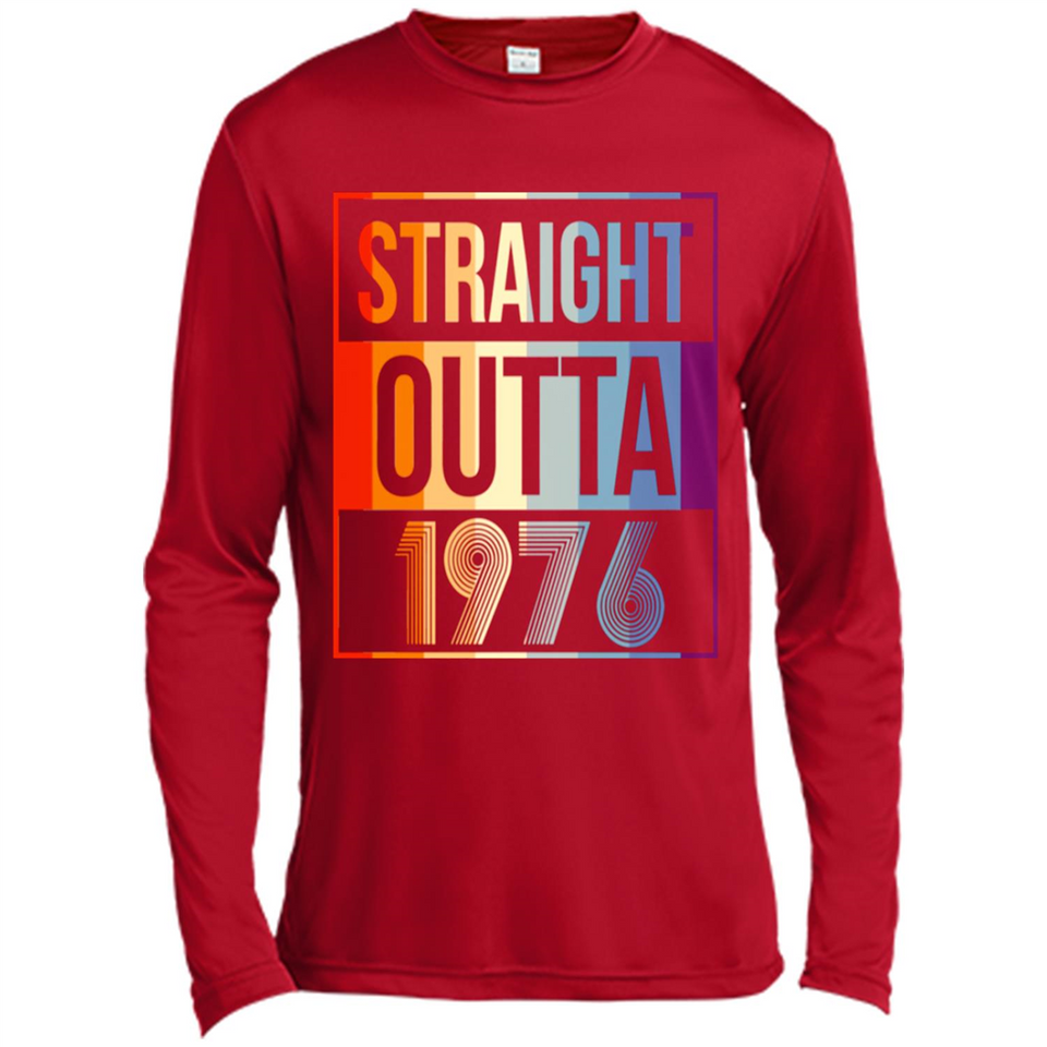 Retro Straight Outta 1976 42 Years Old - Canvas Long Sleeve T-Shirt