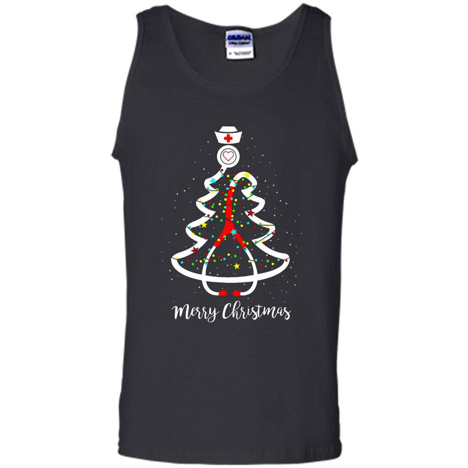 Christmas tree Nurse merry Christmas - Tank Top
