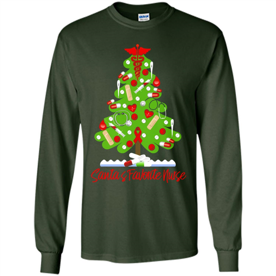 Santa's Favorite Nurse Christmas Tee