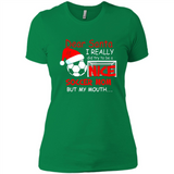 Dear Santa I Really Did Try To Be A Nice Soccer Mom Sweatshirt - Ladies' Boyfriend T-Shirt