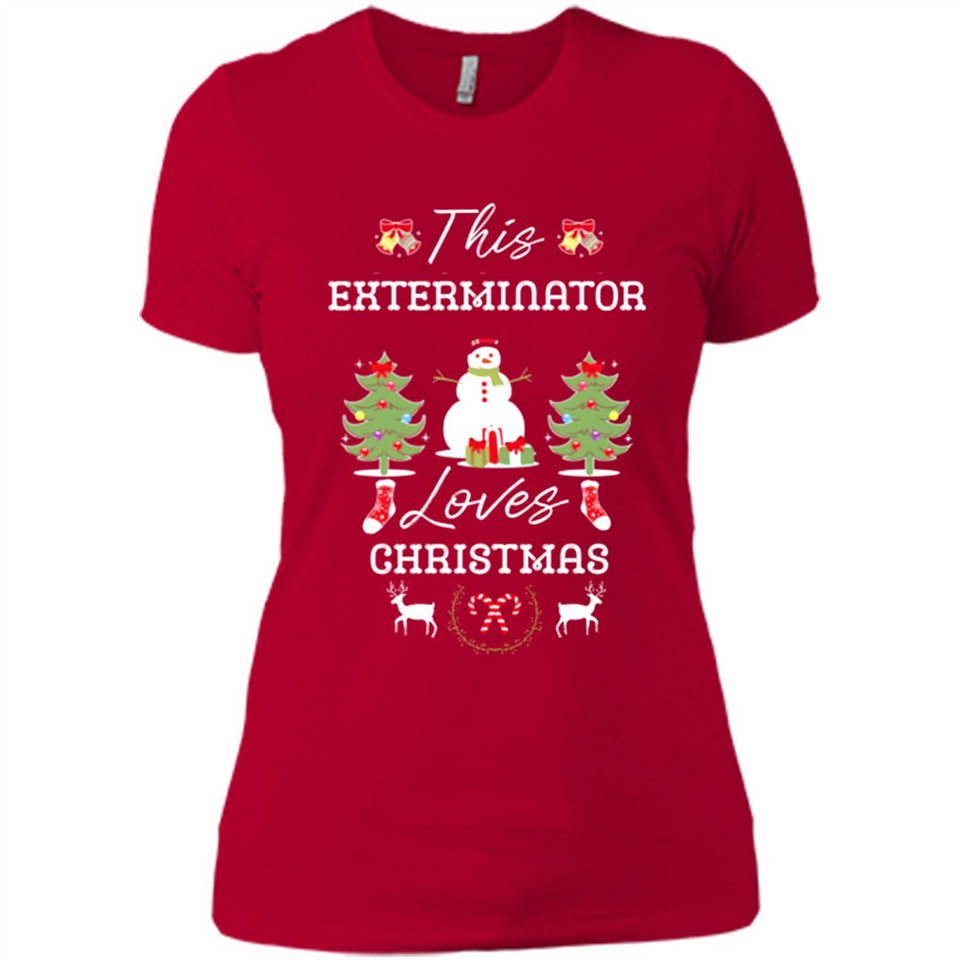 This Exterminator Loves Christmas Tree Shirt with Snowman