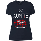 Aunt Shirt Buffalo Plaid Family Camp Bear Tee - Ladies' Boyfriend T-Shirt