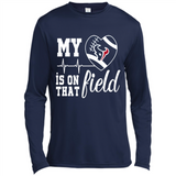 Houston Texans Football My Heart is on that Field - Canvas Long Sleeve T-Shirt