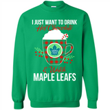 I Just Want To Drink Hot Chocolate & Watch Toronto Maple Leafs Ugly Christmas Sweater PINGPONG