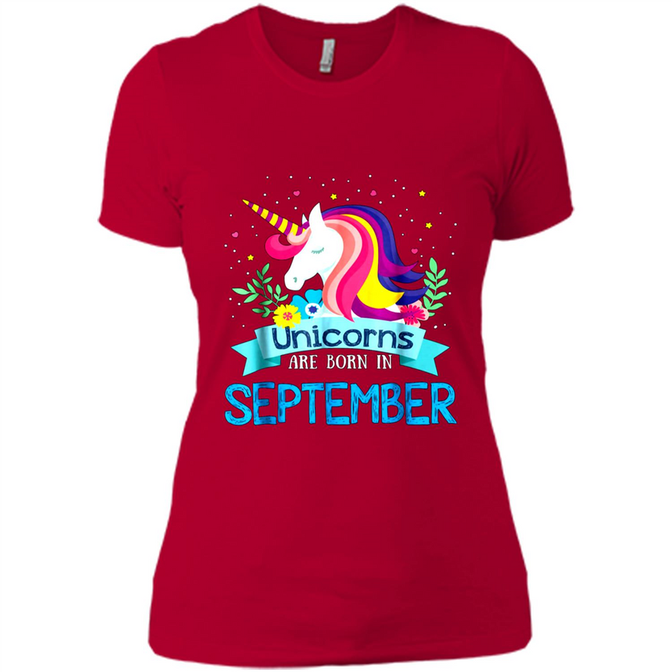 Unicorns are born in September Birthday Rainbow Gift Ladies Custom