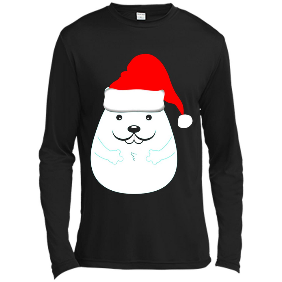 Funny Hamster Christmas t-shirt Santa Hat - Canvas Long Sleeve T-Shirt