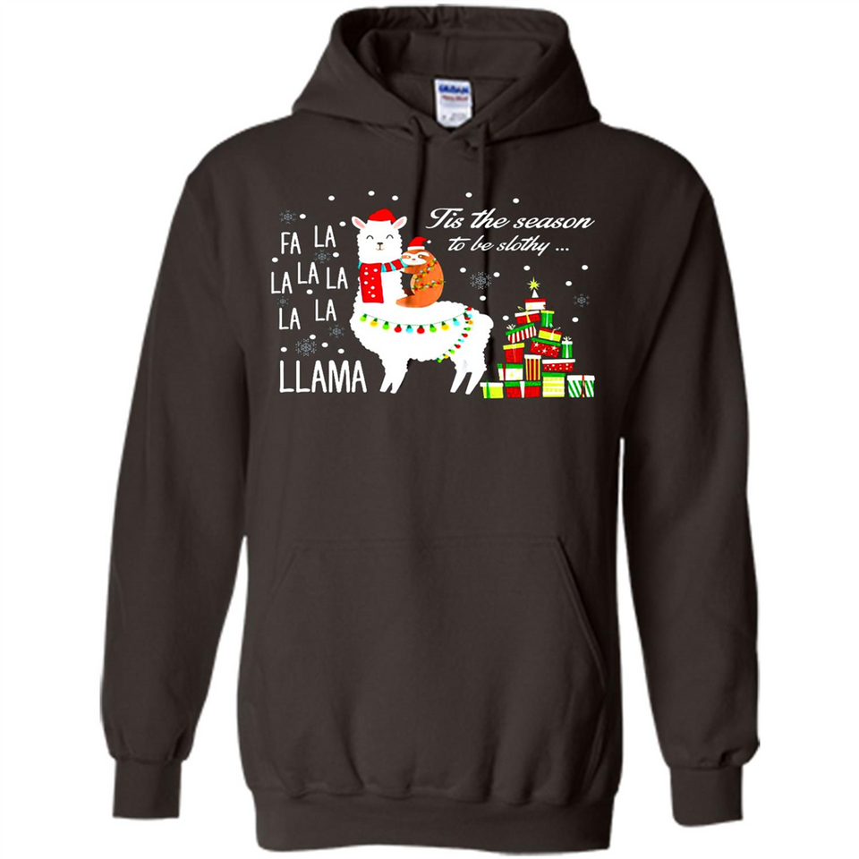 Llama Tis the season to be slothy Christmas sweatshirt PINGPONG - Hoodie