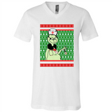 Grinch Nurse Ugly Christmas Sporty T-Shirt PINGPONG - Canvas Unisex V-Neck