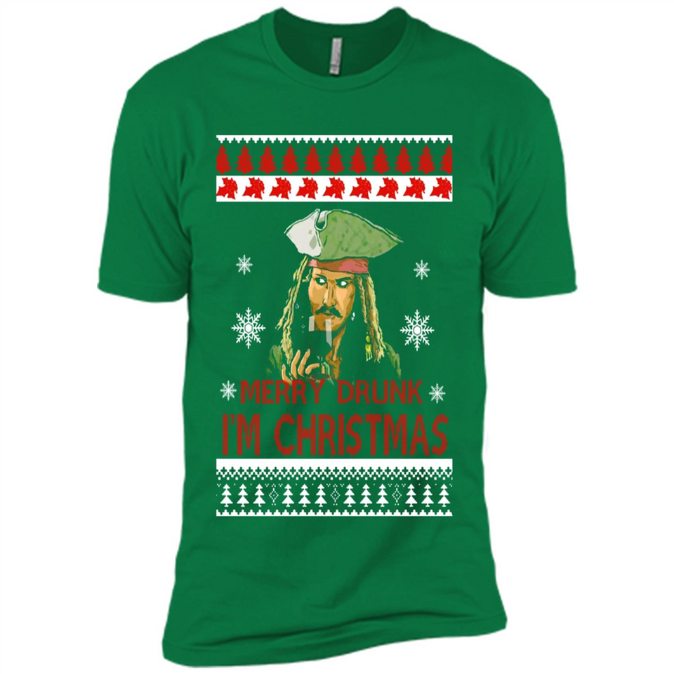 Jack sparrow Merry Drunk I'm Christmas - Premium Short Sleeve T-Shirt