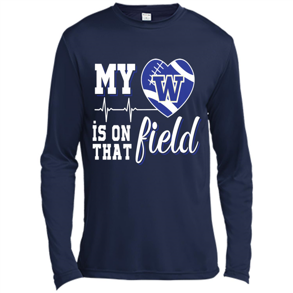 Washington Huskies Football My Heart is on that Field - Canvas Long Sleeve T-Shirt