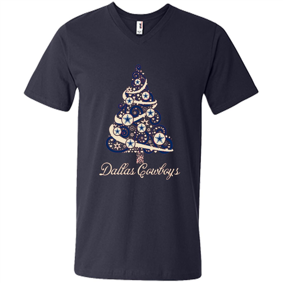 Dallas Cowboys NFL Football Team Logo Christmas Tree T-Shirt - Men's V-Neck