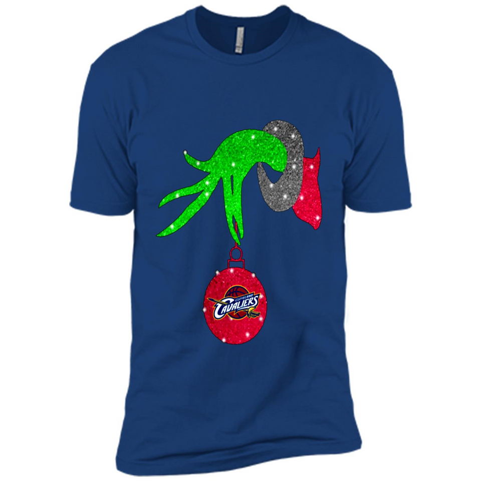 GRINCH HAND HOLDING CLEVELAND CAVALIERS GLITTER CHRISTMAS PINGPONG