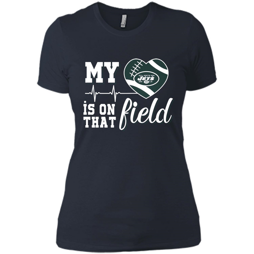 New York Jets Football My Heart is on that Field - Ladies' Boyfriend T-Shirt