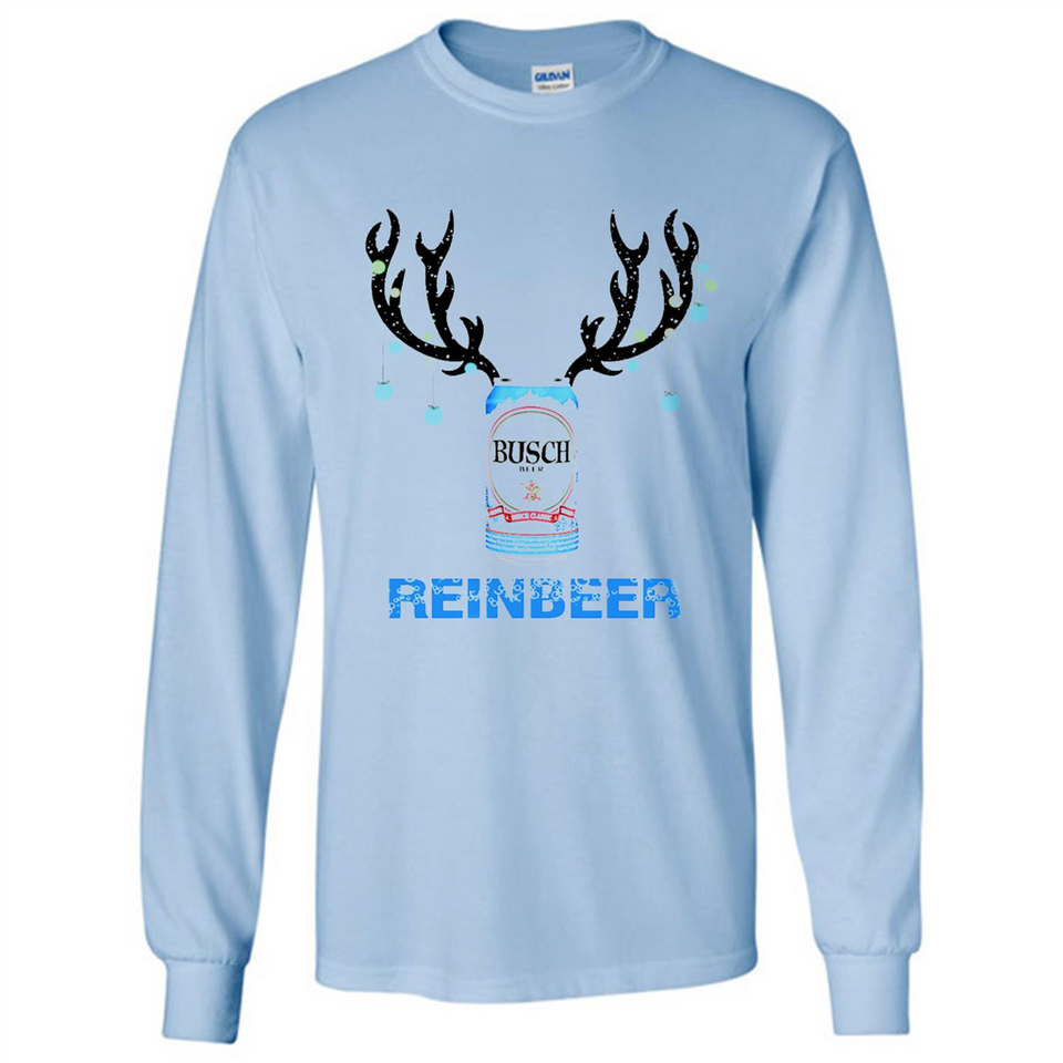 Busch Reinbeer Funny Beer Reindeer Christmas Sweatshirt - Long Sleeve T-Shirt