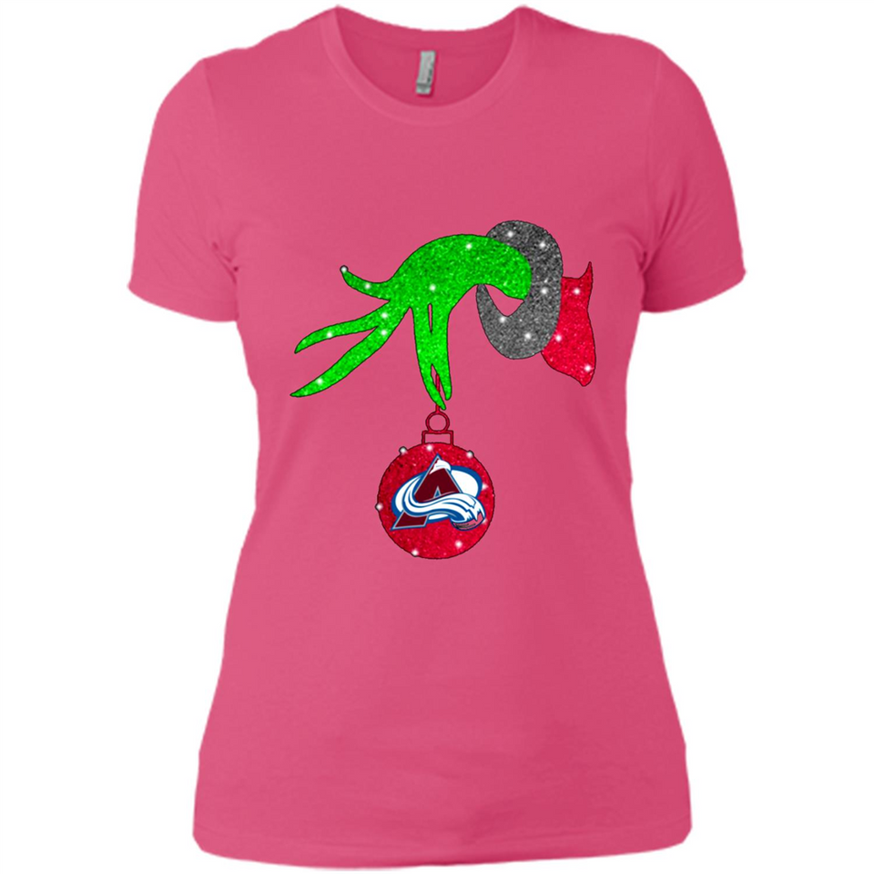 GRINCH HAND HOLDING COLORADO AVALANCHE GLITTER CHRISTMAS PINGPONG