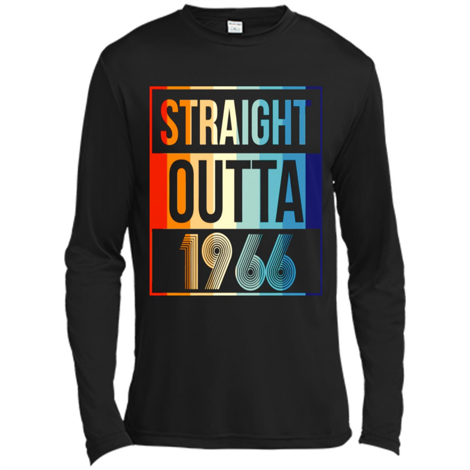 Retro Straight Outta 1966 52 Years Old - Canvas Long Sleeve T-Shirt