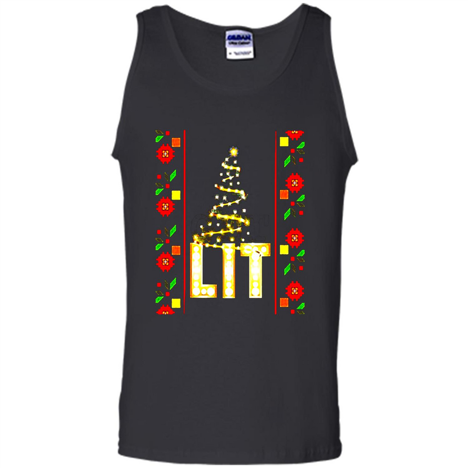 Funny Lets Get Lit Christmas Tree - Tank Top