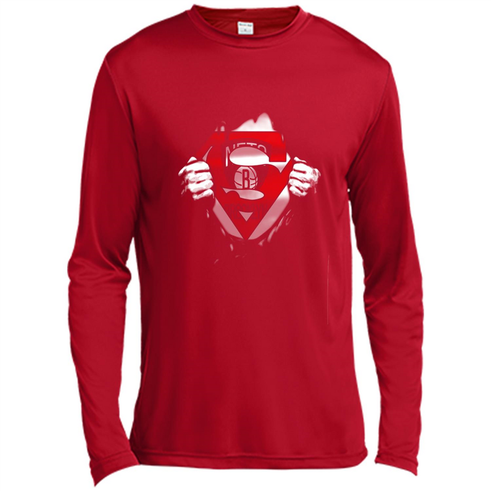 Brooklyn Nets And Superman Fans - Canvas Long Sleeve T-Shirt
