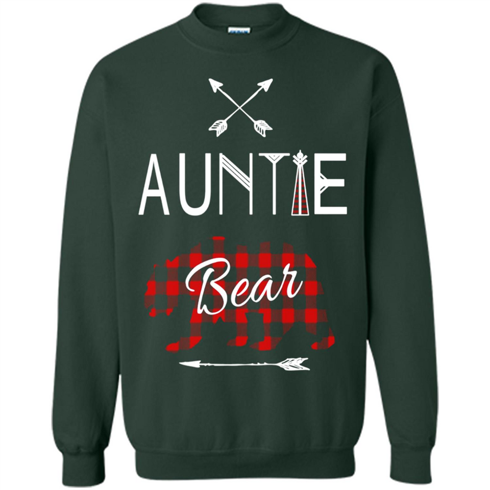 Aunt Shirt Buffalo Plaid Family Camp Bear Tee - Sweatshirt