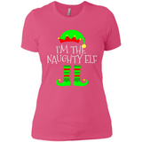 Matching Family Christmas Shirt Funny I'm The Naughty Elf Black mugs PINGPONG - Ladies' Boyfriend T-Shirt
