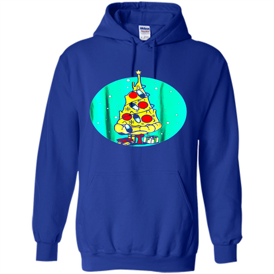 Funny Pizza Ugly Christmas Sweater Xmas Pizza Tree - Hoodie